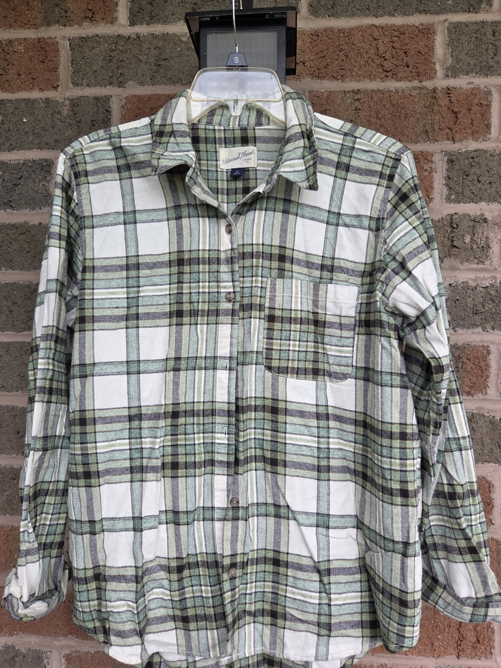 Green Plaid Button-Up Shirt